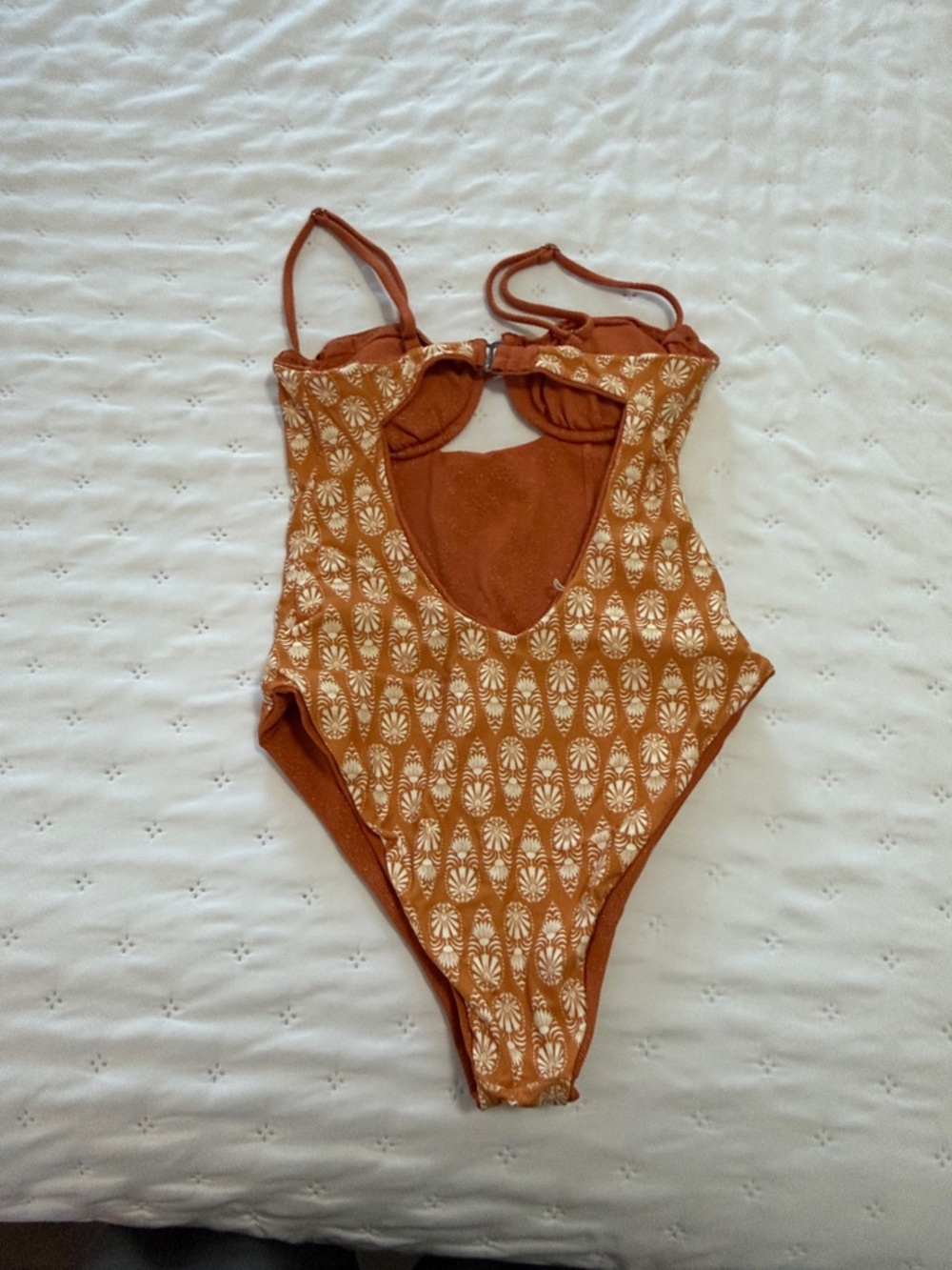 Maaji Orange and White Patterned One-Piece Swimsuit - Picture 3 of 6